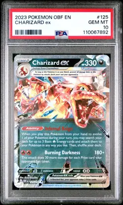 2023 POKEMON OBF EN-OBSIDIAN FLAMES 125 CHARIZARD EX PSA 10 - Image 1