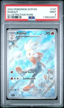 2024 POKEMON SCR EN-STELLAR CROWN 147 RABOOT ILLUSTRATION RARE PSA 9 - Image 1