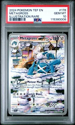 2024 POKEMON TEF EN-TEMPORAL FORCES 178 METAGROSS ILLUSTRATION RARE PSA 10 - Image 1