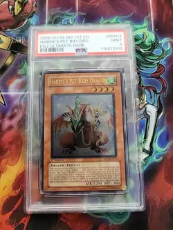 Yugioh PSA 9 Harpie's Pet Baby Dragon EOJ-EN013 1st Edition Ultimate Rare - Image 1