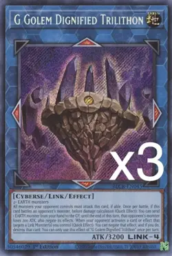 3X Yugioh G Golem Dignified Trilithon BLCR-EN045 Secret Rare 1st Edition NM - Image 1
