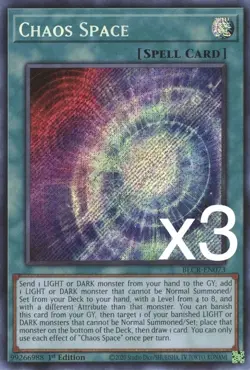 3X Yugioh Chaos Space BLCR-EN073 Secret Rare 1st Edition NM - Image 1