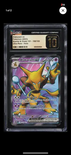 GEM MINT Alakazam ex 188/165 ULTRA RARE Pokemon 151 Pokemon Card English CGC 10 - Image 1