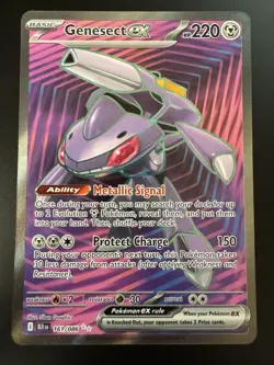 Genesect Ex 161/086 Black Bolt English Pokemon Card New Mint TCG Full Art - Image 1