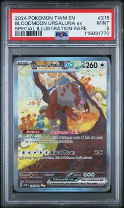 POKEMON PSA 9 SV Twilight Masquerade Bloodmoon Ursaluna ex 216/167 - Image 1