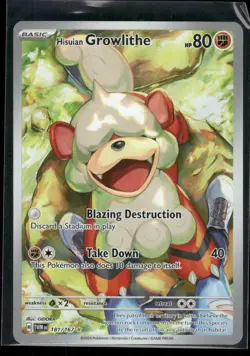 Hisuian Growlithe 181/167 - Twilight Masquerade - Illustration Rare Pokemon NM - Image 1