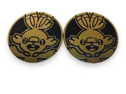 2 Scorbunny Collectible Pokemon TCG Flip Coin Token Jumbo Large Heads & Tails - Image 3