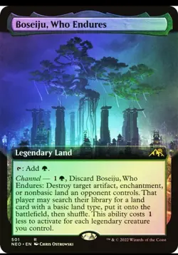 NM+ FOIL MTG Boseiju, Who Endures Extended Art #501 Kamigawa Dynasty Magic Card - Image 1