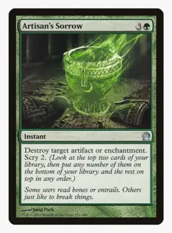 Artisan's Sorrow #151 Theros Magic Card In Protective Sleeve - Image 1