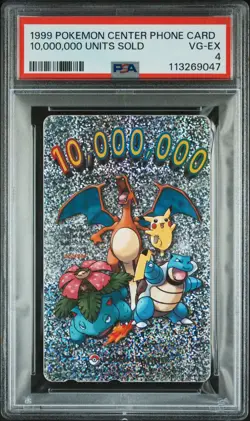 1999 Pokemon Center Phone Card 10,000,000 Units Sold 3rd Anniversary PSA 4 - Image 1
