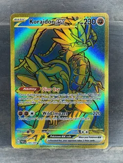 Koraidon EX Hyper Rare # 245/091 Paldean Fates Pokemon Card NM - Image 1
