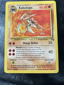 KABUTOPS - 24/62 - Fossil - Rare - Pokemon Card - NM - Image 1