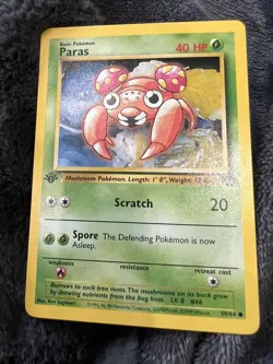 Paras 59/64 1st Edition Genuine Mint Jungle Set Non-Holo Pokemon Card - Image 1