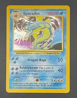 Pokemon Card Gyarados 6/102 Holo Base Set - Near Mint - Image 1