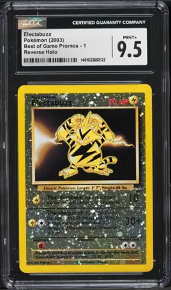 CGC 9.5 Electabuzz Reverse Holo Best Of Game Promo 2003 Pokemon Card #1 - Image 1