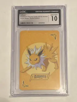 CGC Graded Jolteon Korean Playing Card Point Salad Eevee Edition GEM Mint 10 - Image 1