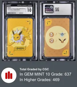 CGC Graded Jolteon Korean Playing Card Point Salad Eevee Edition GEM Mint 10 - Image 3