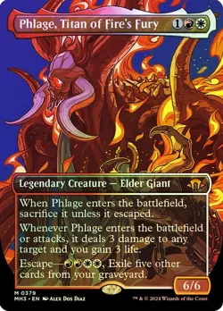 Phlage, Titan of Fire's Fury Foil Borderless Modern Horizons 3 NM MTG - Image 1
