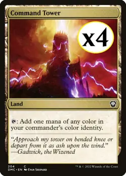 4x - Command Tower - x4 (playset) - #204 - CMR: Dominaria United - C NM MTG - Image 1