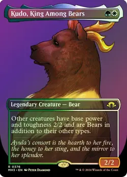 Kudo, King Among Bears Foil Borderless Modern Horizons 3 NM MTG - Image 1