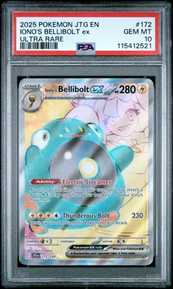 2025 POKEMON JTG EN-JOURNEY TOGETHER ULTRA RARE #172 IONO'S BELLIBOLT EX PSA 10 - Image 1