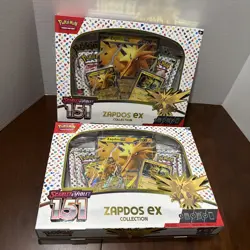Scarlet & Violet 151 Zapdos EX Collection Box Pokemon TCG Sealed Lot Of 2 - Image 1