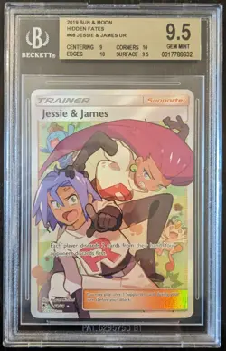 2019 POKEMON HIDDEN FATES JESSIE & JAMES 68/68 FULL ART HOLO BGS 9.5 - Image 1
