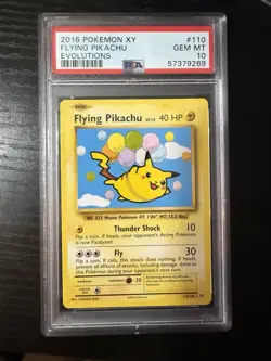 2016 Pokemon XY Evolutions Flying Pikachu #110 PSA 10 GEM MINT Secret Rare - Image 1