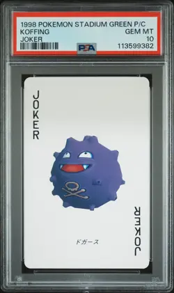 1998 POKEMON STADIUM GREEN VERSION PLAYING CARDS JOKER KOFFING PSA 10 - Image 1