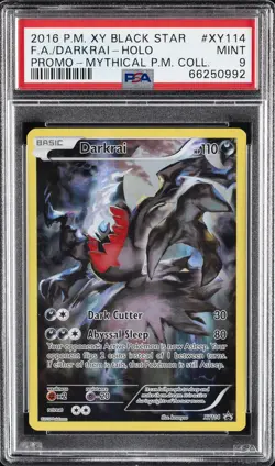 2016 POKEMON XY BLACK STAR PROMO MYTHICAL POKEMON COLL FULL ART/DARKRAI PSA 9 - Image 1