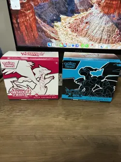 (NO PACKS Or Promo) Pokemon Black Bolt & White Flare Elite Pokemon Center ETB - Image 1