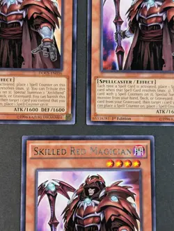 Yugioh TCG - 3x Skilled Red Magician - DOCS-EN036 - NM/LP - 1st Edition - Rare - Image 3