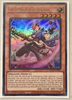Yugioh! 1x Artmage Graflare DUAD-EN010 Ultra Rare 1st Ed NM - Image 1