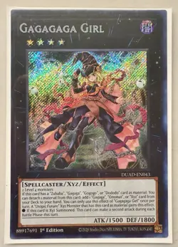 Yugioh! 1x Gagagaga Girl DUAD-EN043 Secret Rare 1st Ed NM - Image 1