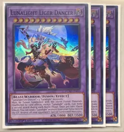 Yugioh! 3x Lunalight Liger Dancer DUAD-EN030 Super Rare 1st Ed NM - Image 1