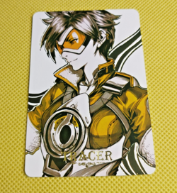 Overwatch Tracer Premium Anime GOLD FOIL NAME Waifu Art Card - Image 1