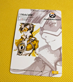Overwatch Tracer Premium Anime GOLD FOIL NAME Waifu Art Card - Image 2