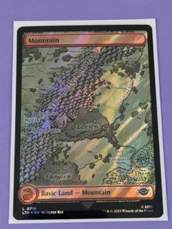 MTG: The Lord of the Rings: Mountain Full Art Surge Foil #0719 Basic Land - NM - Image 1