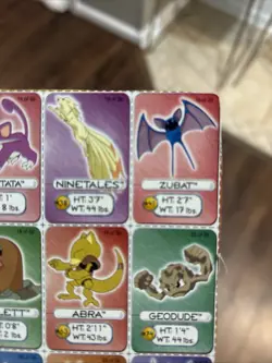 X5 1999 Pokemon Lunchables Cardboard Box Cards UNCUT SHEET - SOLD AS IS - Image 2