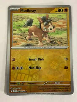 Pokemon TCG Temporal Forces Ink Smear Error Reverse Holo Mudbray 091/162 NM - Image 1