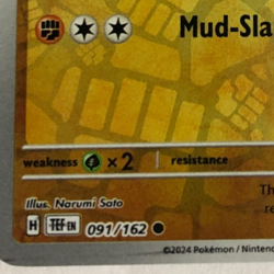 Pokemon TCG Temporal Forces Ink Smear Error Reverse Holo Mudbray 091/162 NM - Image 2