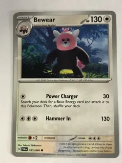 Pokemon TCG Shrouded Fable Printer Hickey Error Bewear 053/064 Near Mint - Image 1
