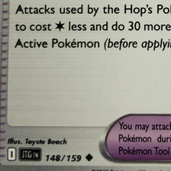 Pokemon TCG Journey Together Ink Smear Error Hop's Choice Band 148/159 NM - Image 2