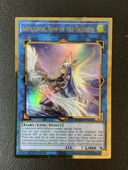 Yugioh #MAGO-EN041 Apollousa, Bow of the Goddess 1st Ed Premium Gold Rare LP - Image 1