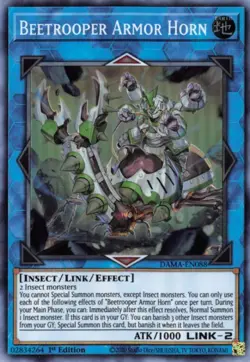 Yugioh - Beetrooper Armor Horn (Super Rare) (1st Edition) - DAMA-EN088 P - Image 1