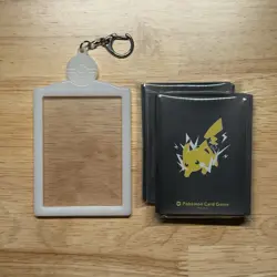 Pokemon Keychain Card Holder and Pikachu Card Sleeves 64 ct. - Image 1