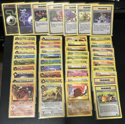 MP (Unlimited) COMPLETE Pokemon TEAM ROCKET Set 48-Card UNCOMMON/COMMON WOTC - Image 1