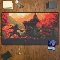 8-bit Ninja Showdown, Magic The Gathering Playmat, MTG, TCG Large Mousepad, - Image 2