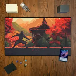 8-bit Ninja Showdown, Magic The Gathering Playmat, MTG, TCG Large Mousepad, - Image 5