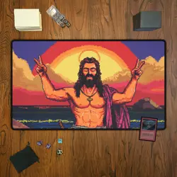 8-bit Jesus, Magic The Gathering Playmat, MTG, TCG Large Mousepad, - Image 5